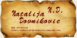Natalija Dovniković vizit kartica